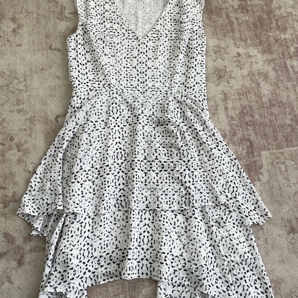 Ivanka Trump Black and White High Low Dress